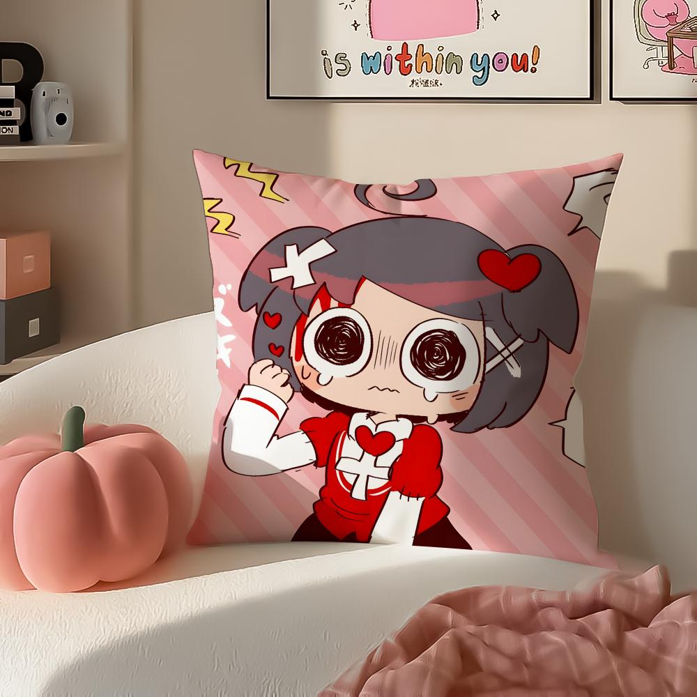 Cute Quirky Vocaloid Japanese PPepoyo Cushion Cover Pillowcase Short Plush Invisible Zipper Room Sofa Cushion Cover