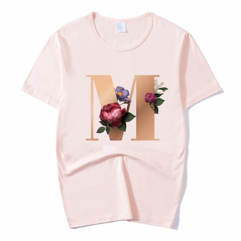 Summer A To Z 26 Alphabet Print Tshirt Cartoon Tees Women Streetwear Funny Casual T