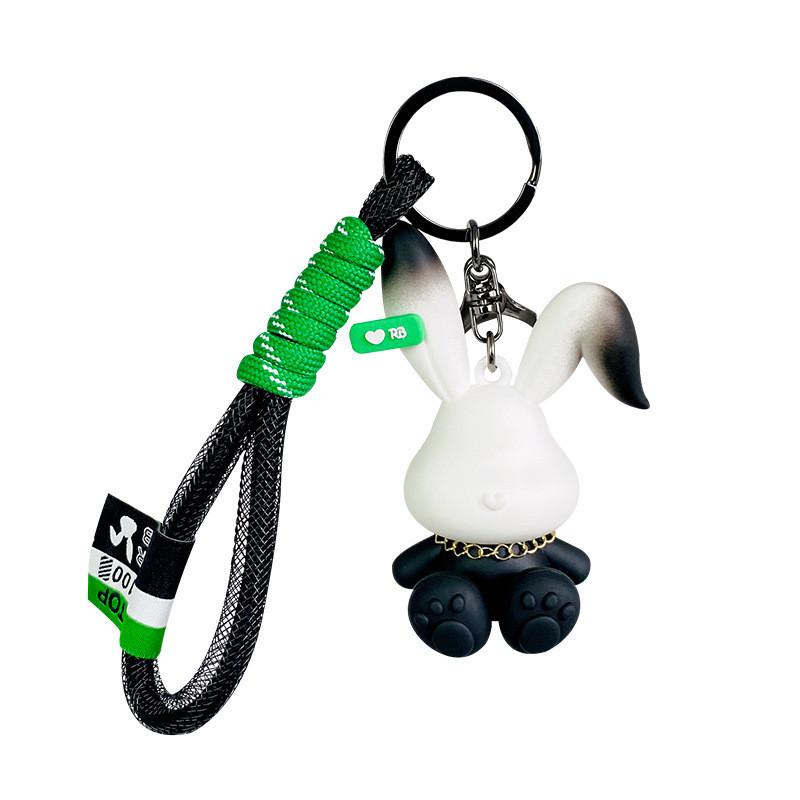 Creative Gradient Rabbit Bag Charm Adorable Pvc Key Accessory For Graduates