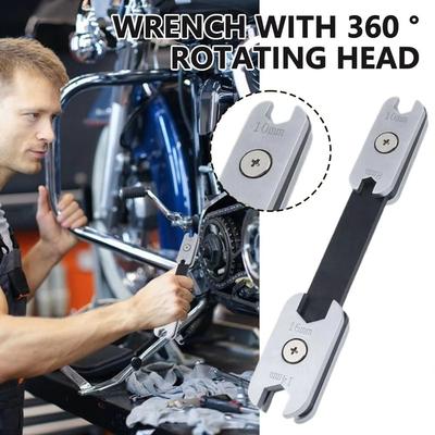 Langlebiger 8-in-1-Schlüssel 360° Drehung Doppelfunktion Installation Reparatur Schnellschlüssel Autoreparatur-Schlüssel für Motorrad Auto Reparatur