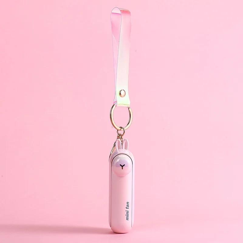 

Милый мини-вентилятор Kipas, портативный ручной складной прикроватный офисный USB-зарядный аккумулятор, настольное охлаждение розовый