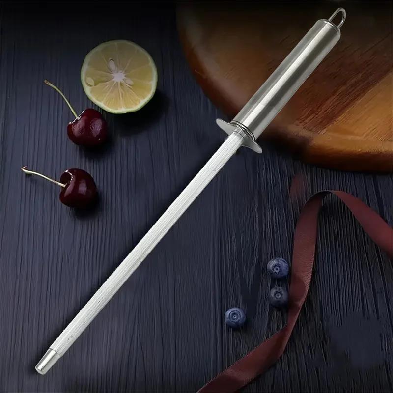 11-Inch Stainless Steel Knife Sharpening Rod Honing Steel Kitchen Tool For Durable Blade Maintenance And Polish