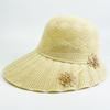 Straw Hat Women's Summer Sun Hat Fashionable Seaside Sun Protection Flower Large Brim Sun Protection UV Resistant Beach Hat