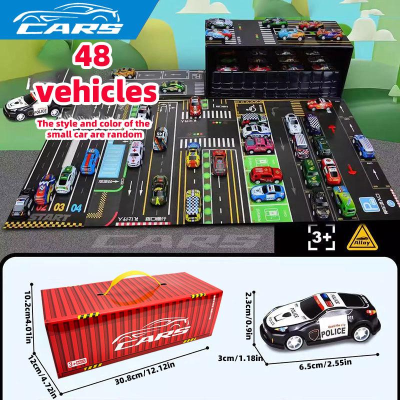 48 шт. Наборы машинок из сплава, Модели игрушечных машинок, Металлические гоночные машинки, Модели классических автомобилей, Рождественские подарки
