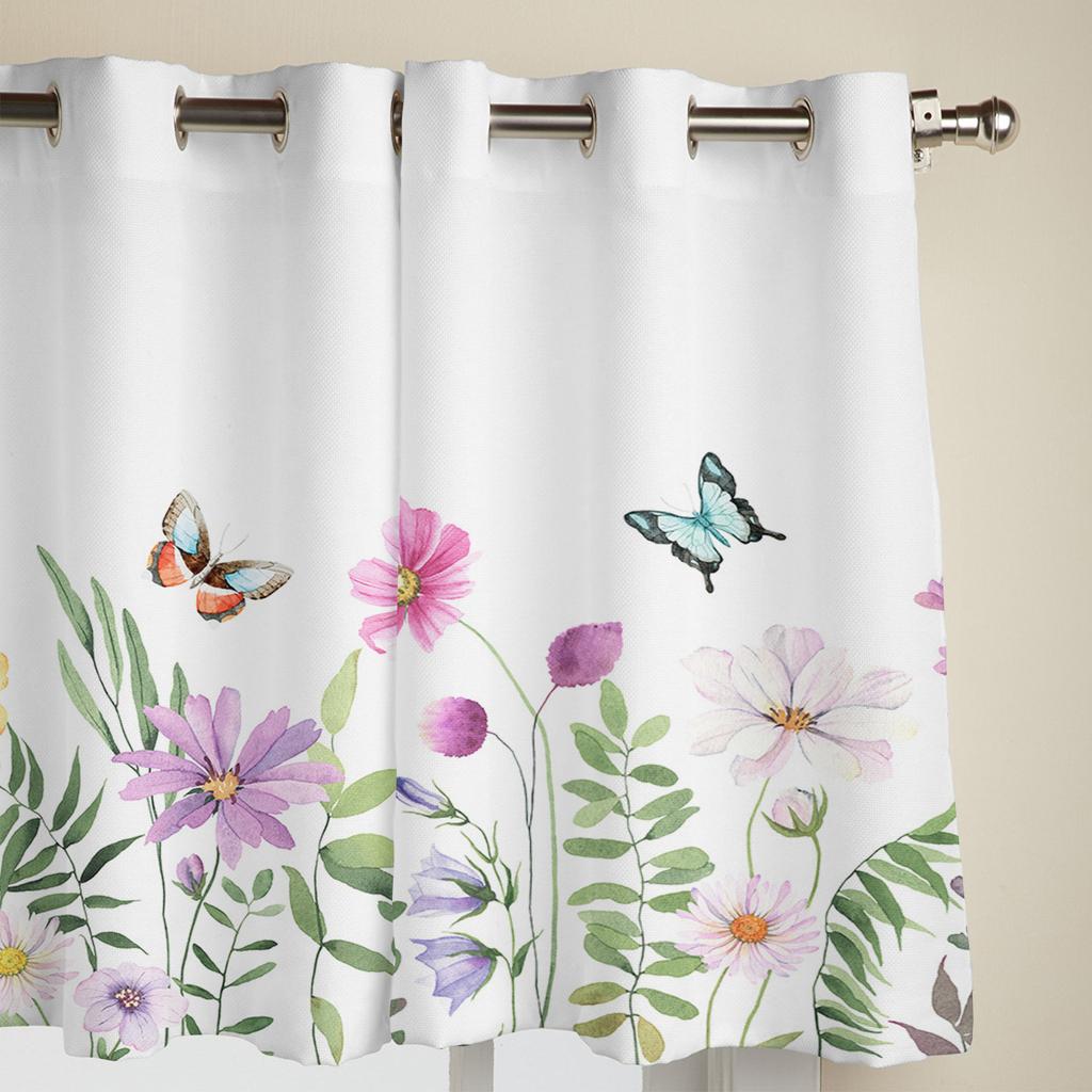 Schlafzimmer-Küchenvorhang, Frühlingsblume, Schmetterling, Fenstervorhänge, Vorhänge für Wohnzimmer, Dekorationsgegenstände