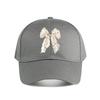Floral Silk Hair Bow With Gold Trim Baseball Cap Fashion Unisex Sunhat Womens Outdoor Sports