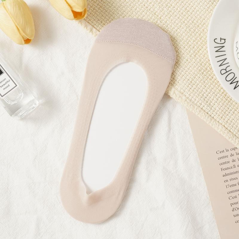 Damen Sommer Dünne Rutschfeste Bootssocken Baumwollsohlen Eisseide Flache Unsichtbare Socken Sommer Kurze Socken