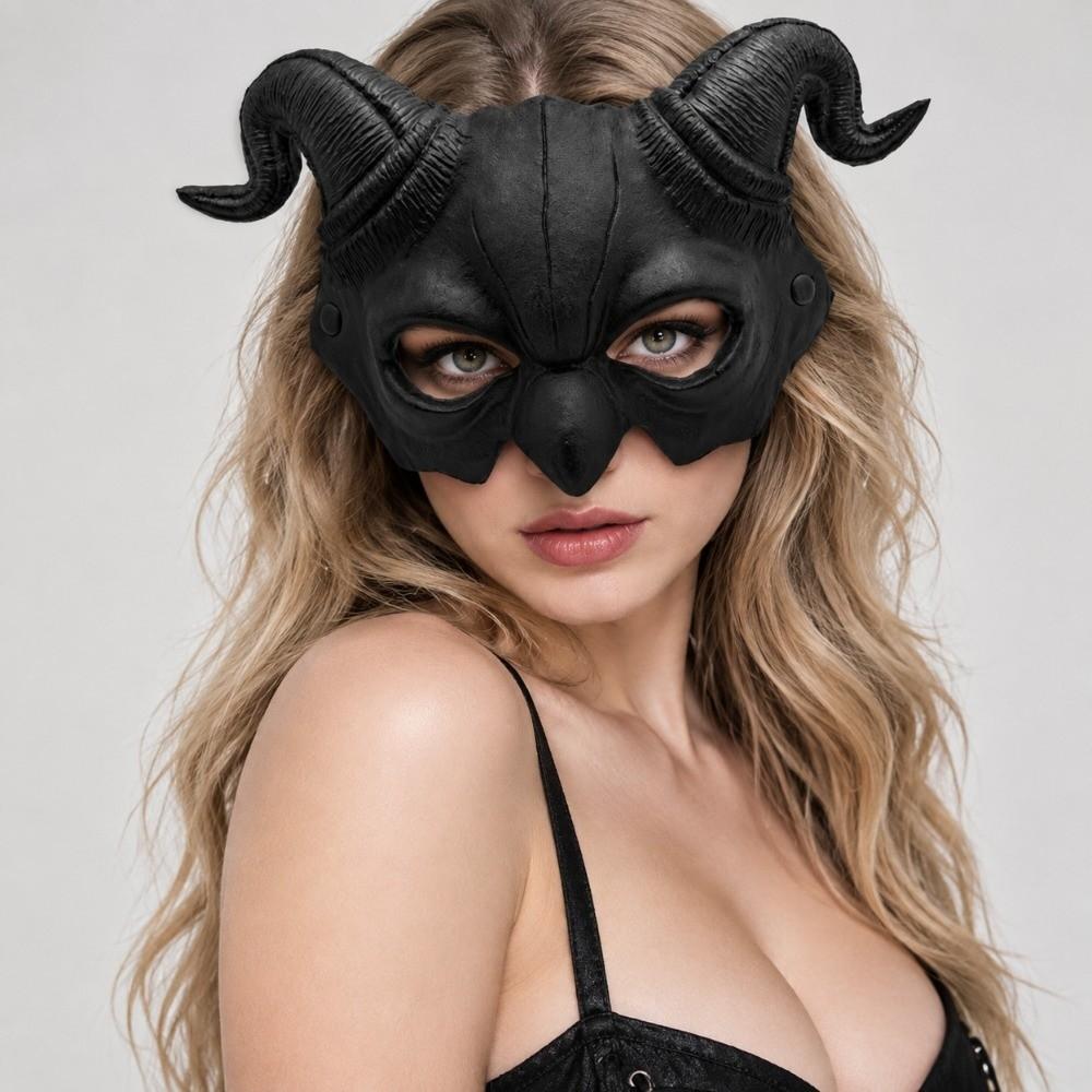 Cosplay Party Horned Devil Mask Pu Foam Festival Party Mask Creative Half Face Mask  Halloween