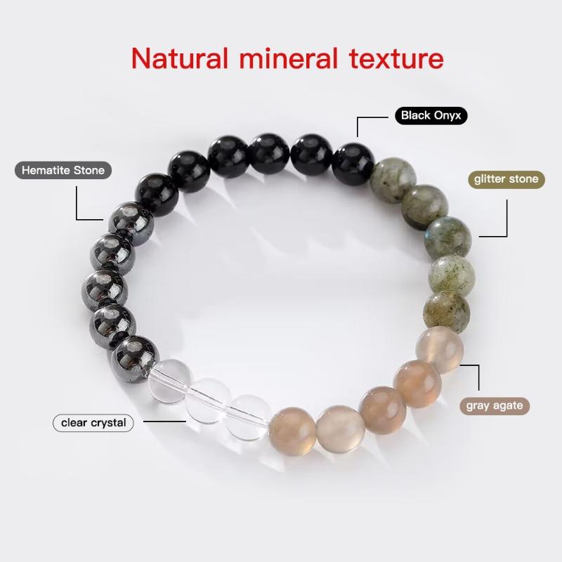 Natural Modern Volcanic Stone Bracelet Handmade Energy Bracelet Assisted Breathing Meditation Agate Stone Colorful Miniature Jewelry Ornament Bracelet