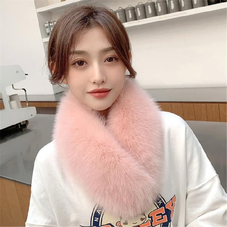 Invisible Fix Clip Scarf for Girls Winter Plush Scarf for Students Dopamine Look