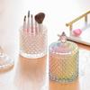 Europäisches Retro-Glas-Aufbewahrungsglas mit Deckel, Transparenter Goldener Schmuck- & Wattestäbchenhalter, Süßigkeiten- & Make-up-Pinsel-Organizer