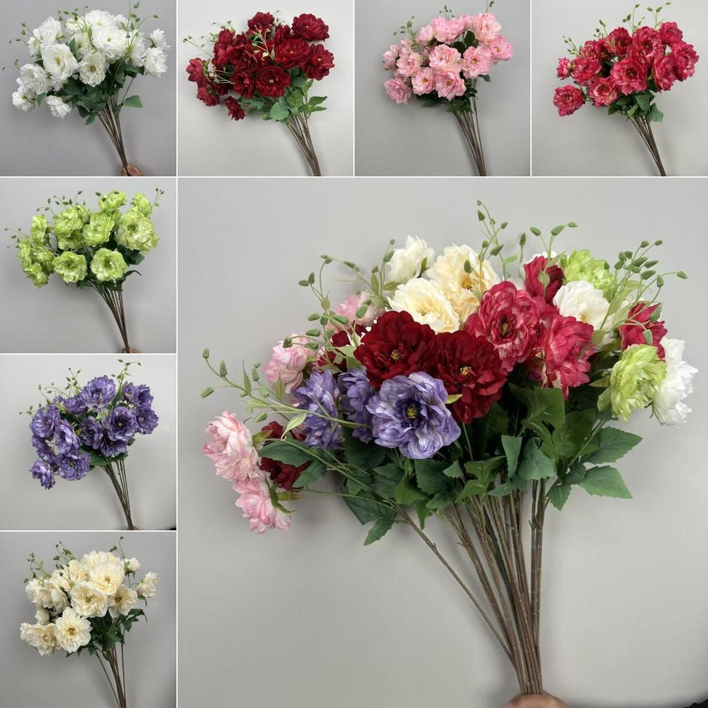 Lyxig Ylang-Ylang & Pion Konstgjord Blomsterarrangemang - Elegant Bröllopsdekor & Bordsmittpunkt