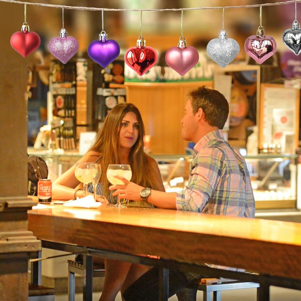Valentine's Day gifts Balls Pendant Plastic Heart-shaped Decor DIY Ornament Party Year Supplies Ornaments New Home Gift X5U0