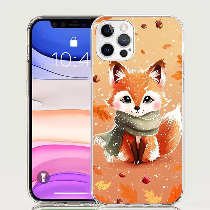Animal Fox Phone Case For iPhone 17 Air 16 15 Plus 11 14 Pro Max 13 Mini 12 7 8 + SE Pattern Art Customized Cover 17 Air 16 15 P
