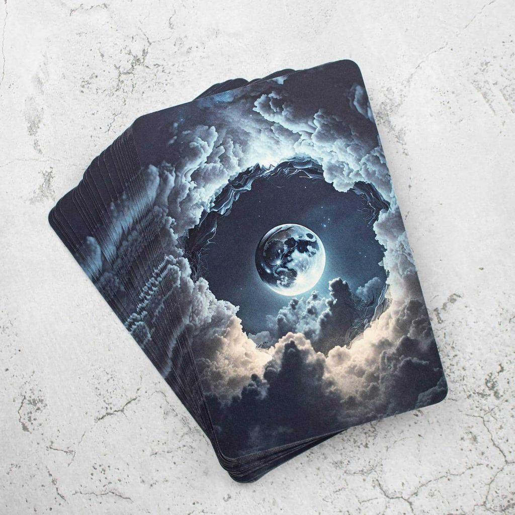 Juego de Mesa Baraja de Cartas Oráculo Noche de Luna 12x8cm