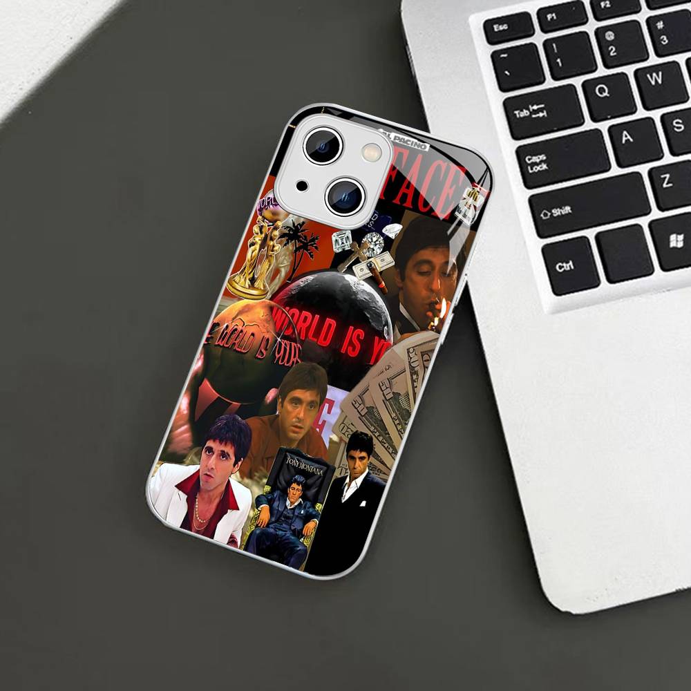 

Vintage Classic S-scarface Tempered Glass For Iphone 14 13 12 11 Pro Mini XS MAX 14Plus X XS XR Cover iphone XS