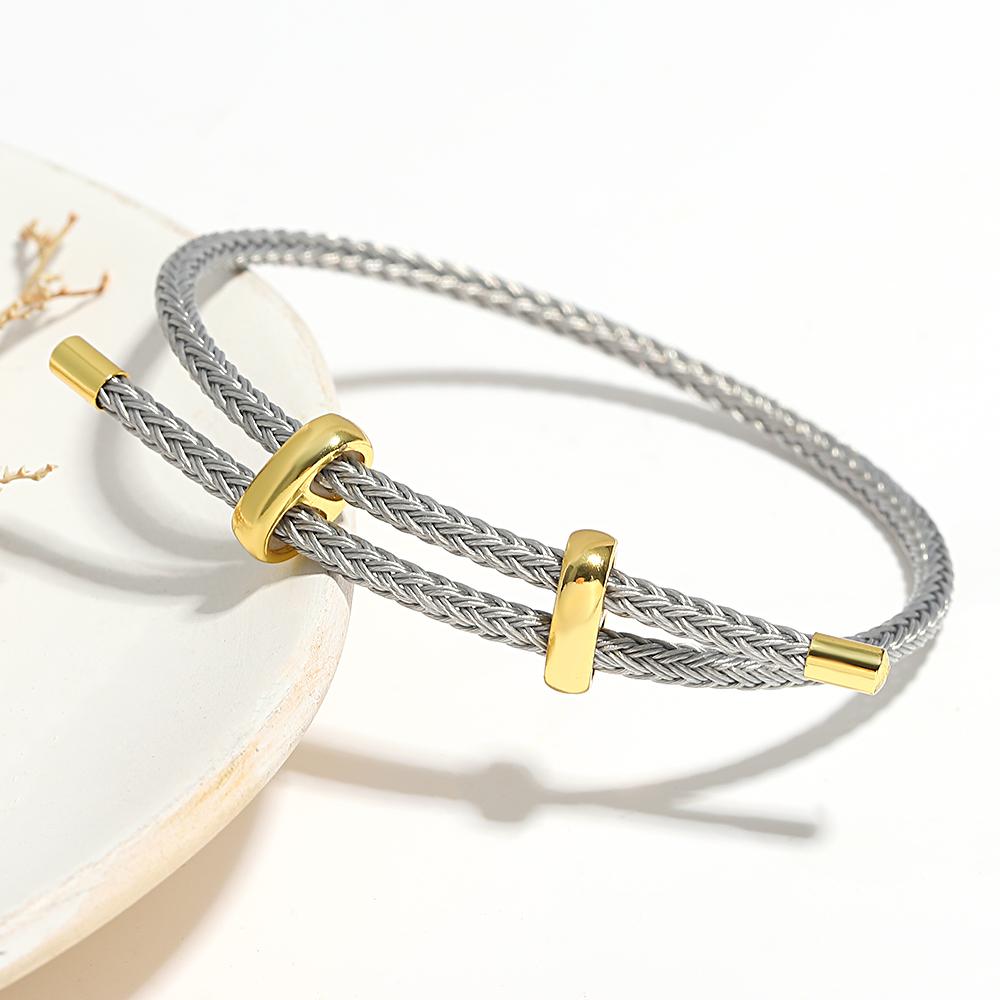 

Greatera Trendy Red Thread String Bracelets for Women Men Stainless Steel Braided Rope Adjustable Charm Bracelet Unisex Jewelry сірий