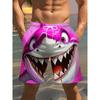 Nuovi Pantaloncini da Spiaggia Stampati Moda Uomo Stampa Dominante con Motivo Grande Squalo