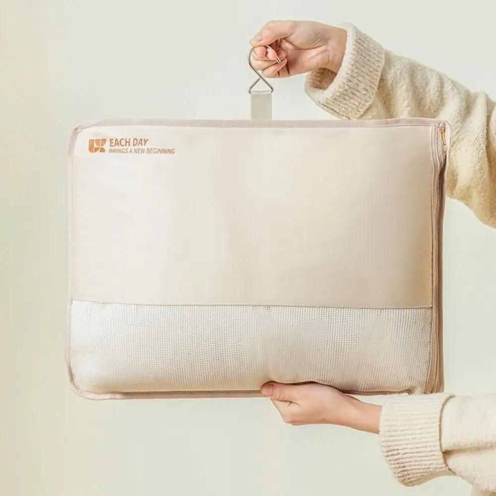 Mesh Hanging Clothes Organizer Visible Large Capacity Clothes Hanger Bag Space Saving with Hook Clothing Storage Bag Home