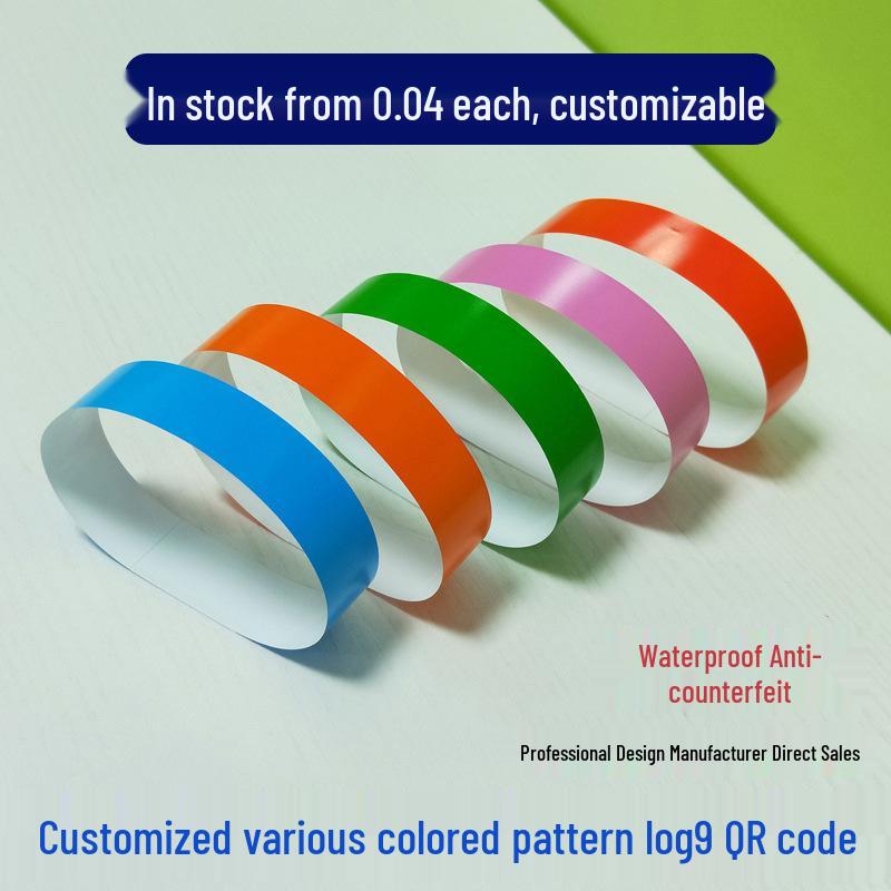 

Waterproof Tear-Resistant Wristbands for Kids Amusement Parks & Swimming Pools Red 100 pcs