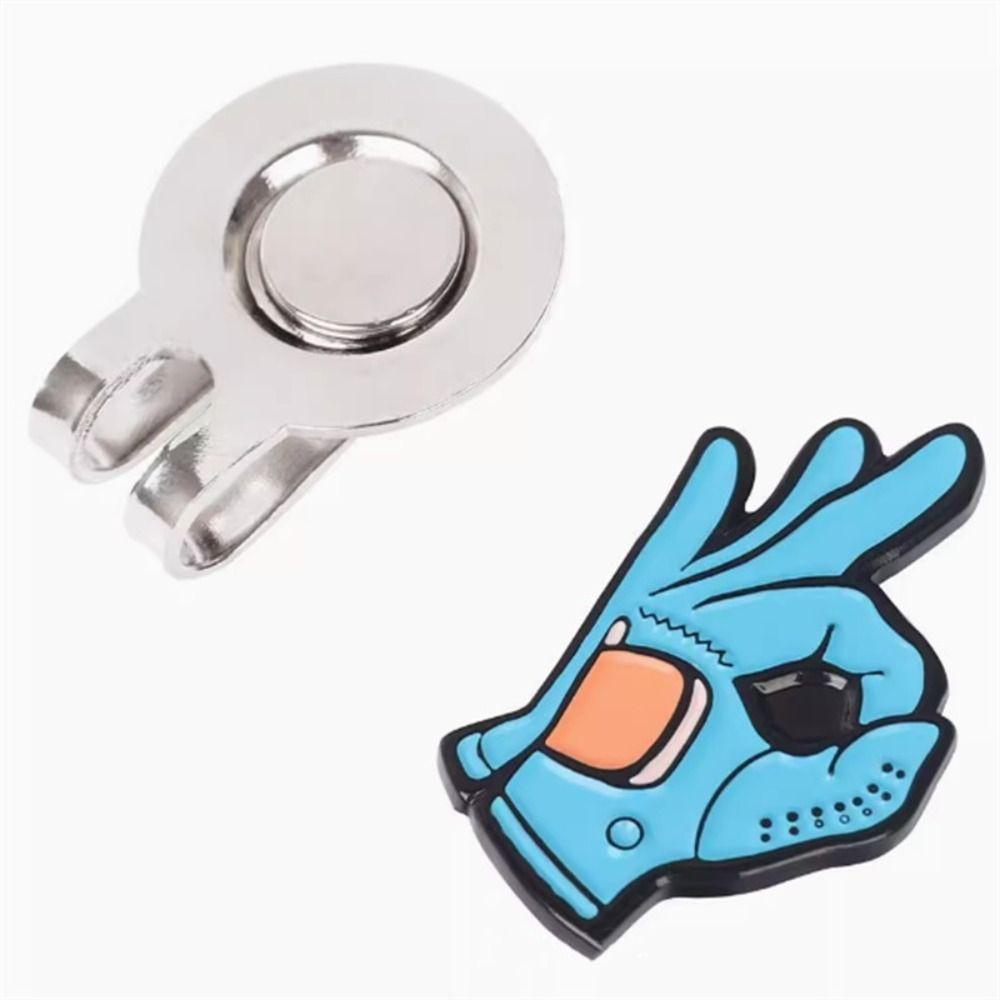 Cartoon Pattern Golf Cap Clip OK Sign Golf Hat Marker Creative Golf Ball Mark  Baseball Cap Clips