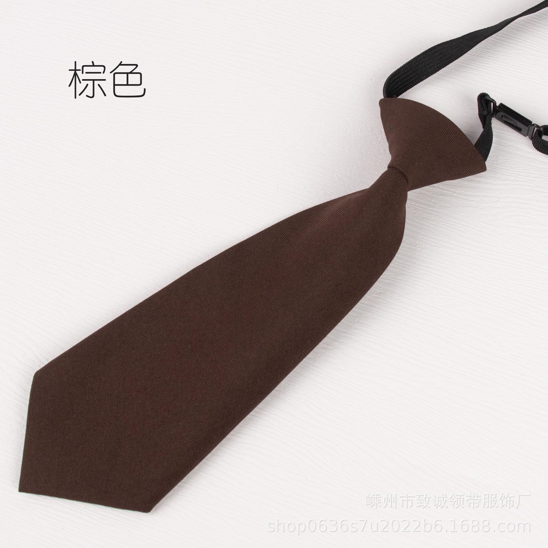 

Детские однотонные маленькие галстуки, студенческие галстуки без резинки, мужские и женские короткие галстуки для выступлений темно-коричневого