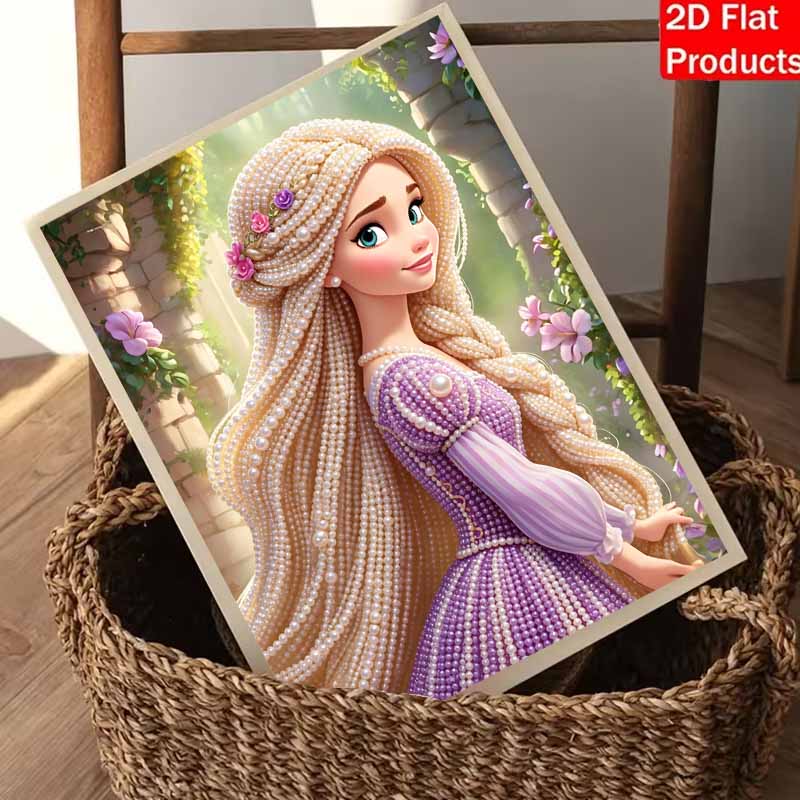 Disney Rapunzel Pearl Painting Handmade Diy Pearl Art Painting Simple Living Room Hanging Painting Decoration