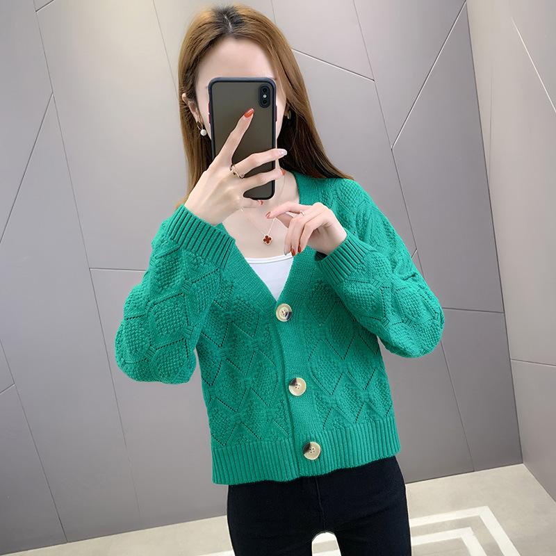 Women's short sweater jacket women's spring and autumn new loose autumn small knitted cardigan women