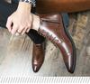 Men's Plus Size Autumn Pointed Toe Leather Ankle Boots - Casual & Formal Zipper High Tops