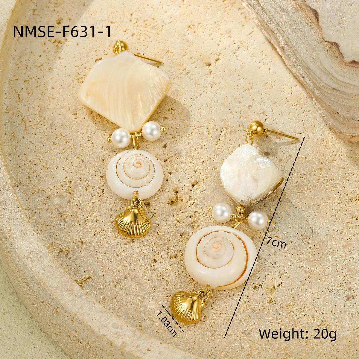 GEMCHIC Women s Shell Pearl Tassel Stainless Steel Stud Earrings Fashion Luxury