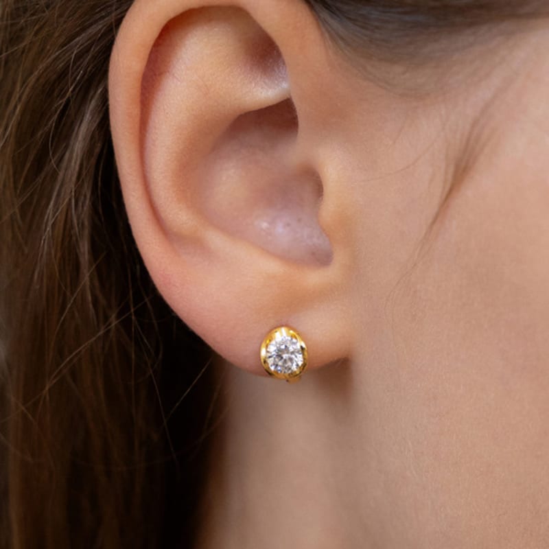 TATIANA (925 Silver) Circle Crystal Hoop Earrings EC3268