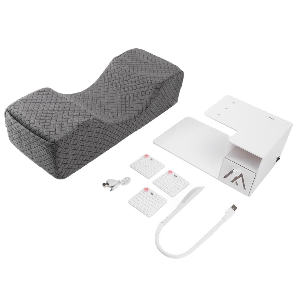 Pernă cu Memorie pentru Extensii de Gene cu Suport Organizator cu Raft, Iluminare, Ergonomică pentru Extensii de Gene