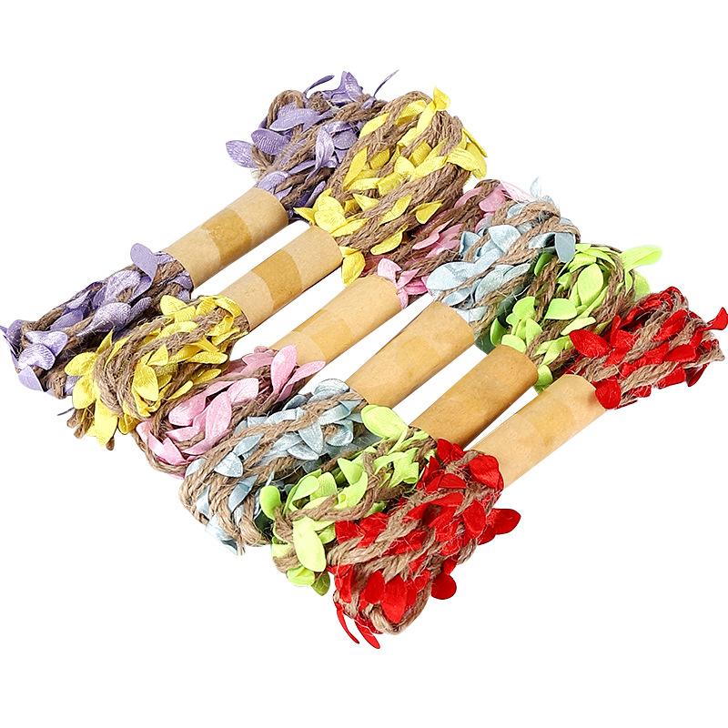 DIY Simuliertes Hanfseil Rattanblätter Kindergarten Handgefertigter Anhänger Mori Umweltdekoration Gewebtes Grünblattseil