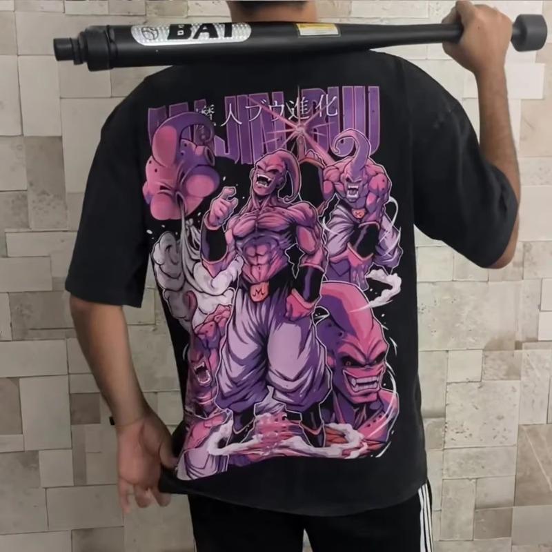 25 Summer American Dragon Ball Japanese Anime Majin Buu Printed Men's and Women's T-Shirts Cotton Harajuku Short Sleeves