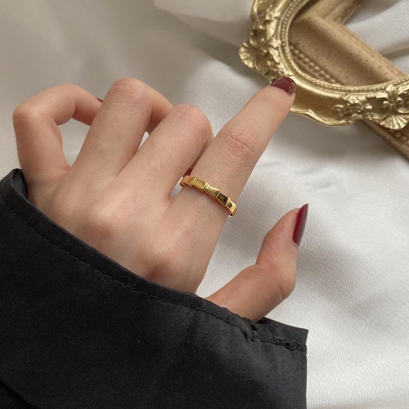Chic Geometric Gold Ring - Trendy European & American Fashion, Versatile Women s Jewelry Size 9 золотой