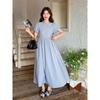 Blue New Chinese Dress, Summer Women's New Cheongsam Improved, Light and Mature, Foreign Style and Thin Long A-shaped Skirt