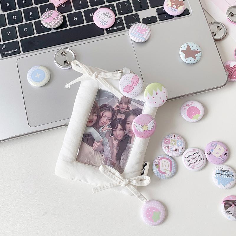 6Pcs Cute Kawaii Cartoon Button Badges Assorted Pastel Designs Smooth Surface For Backpack Decoration Diy Crafts Gifts For Teen