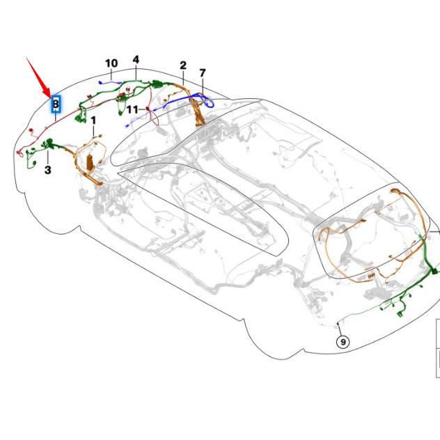 BMW X1 F48/F49 Front Bumper PDC Sensor Wiring Harness 61129392513