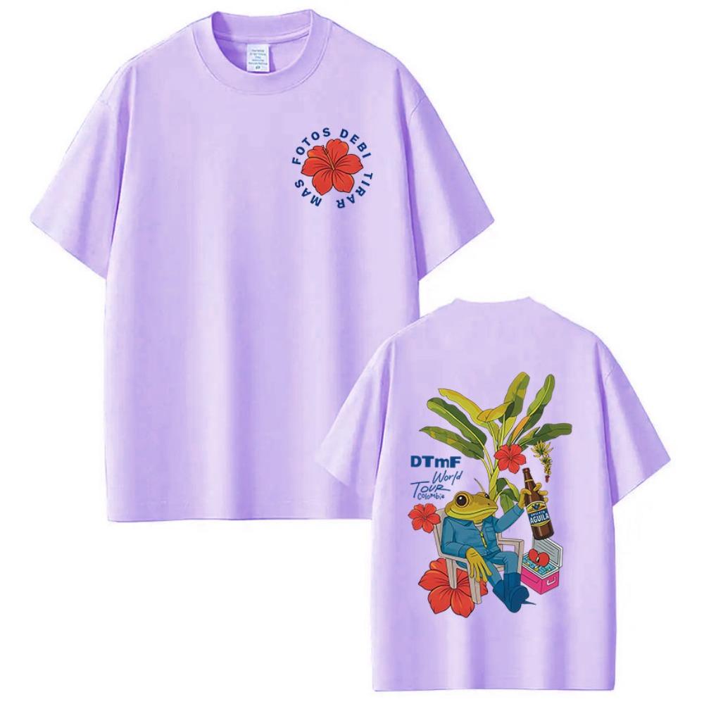 Rap World Tour Pattern Printed T Shirt for Men and Women Fashion Retro Hip Hop Round Neck Cotton Short Sleeve Street Wear