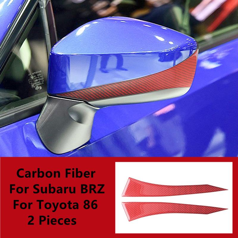 Carbon Fiber Car Rearview Mirror Decoration Cover Trim Side Rear View Mirror Decor Decal Stickers For Subaru BRZ For Toyota