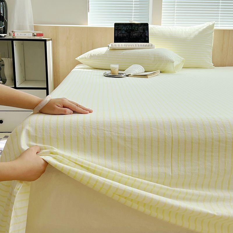 

Cream Style Solid Color Bed Sheet, Simple Bedding for Single & Double Student Dormitory and Home Bedroom 120*230cm