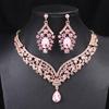 European & American Crown Necklace & Earrings Alloy Jewelry Set for Brides