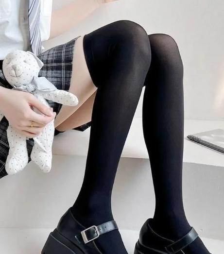 Women's Over Knee Socks Black Summer 1 Pair