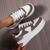 Fashion Fashion Sneakers Autumn New Round Toe Deep Mouth Front Lace-up Colorblock Platform Flat Single Shoes