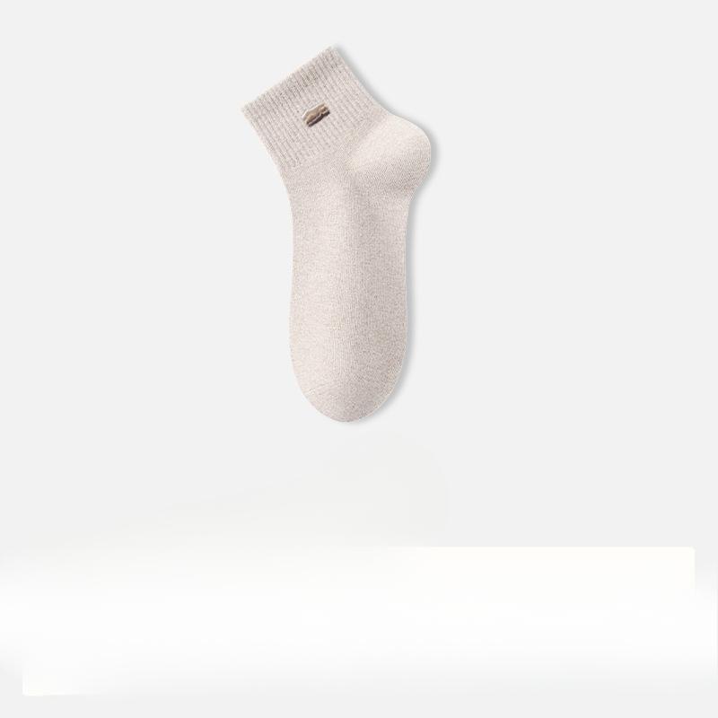 Men's Spring and Summer Thin Embroidered Cotton Deodorizing Sweaty Anti Bacterial Business Tube Socks