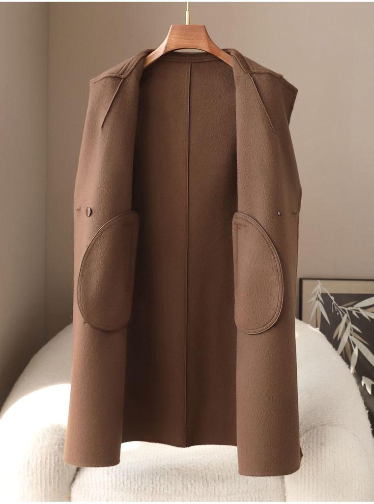 2026 Spring Women's Slim Fit Lapel Wool Coat