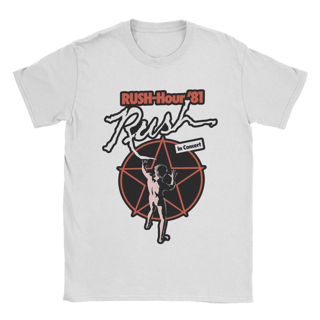 Koszulki muzyczne zespołu Rush Męskie Humorystyczne 100% Bawełna T-Shirt Okrągły Dekolt Krótki Rękaw Koszulki Pomysł na Prezent Ubrania