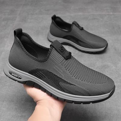 Sneakers Men's Shoes Breathable Fly-woven Sneakers Men's Soft-soled Middle-aged and Elderly Father Shoes Non-slip Sneakers