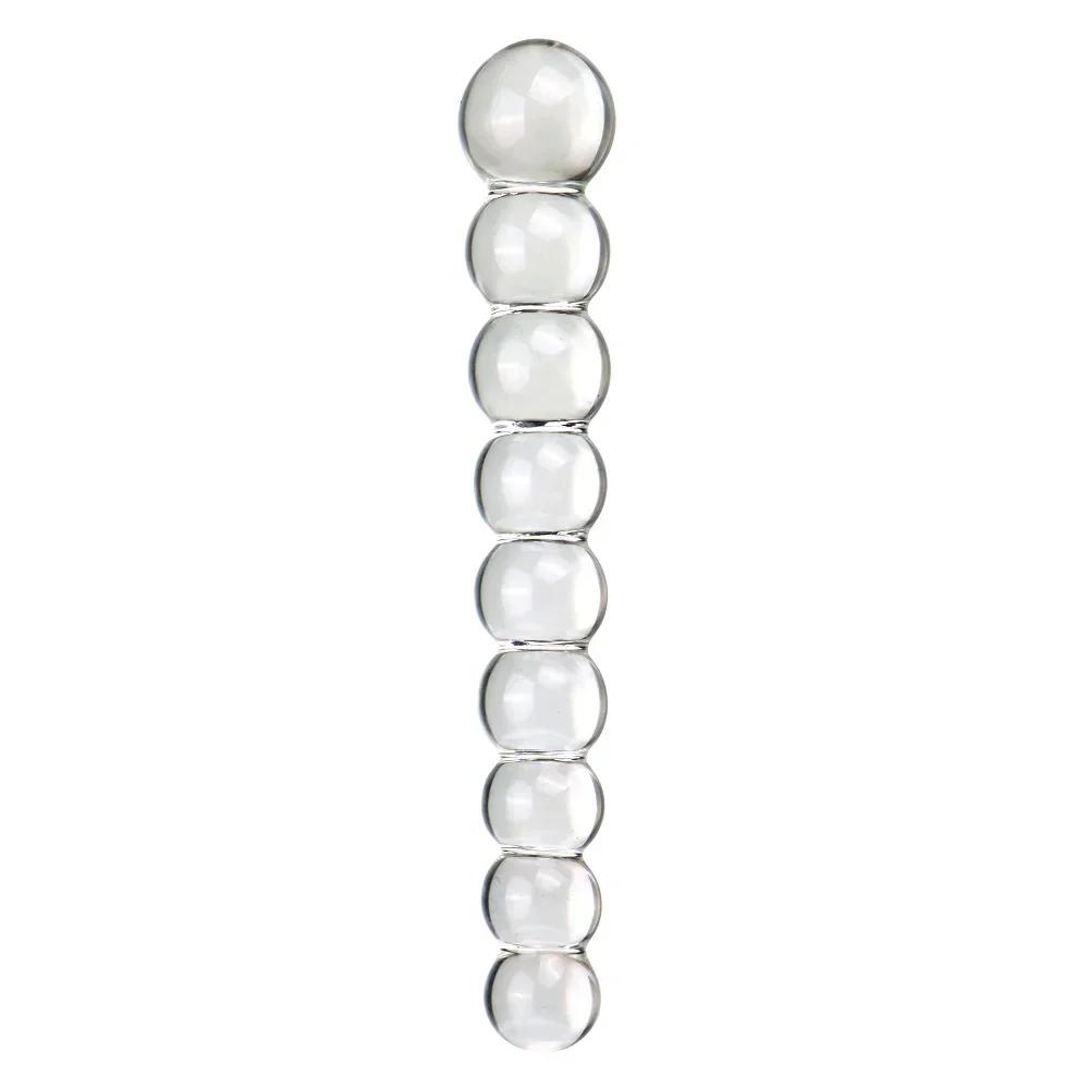 Glass Anal Plug Six-piece Set Pulling Beads Dual Use Small Dildos Butt Plugs Masturbation Posterior Dilation Adult Sex Toys