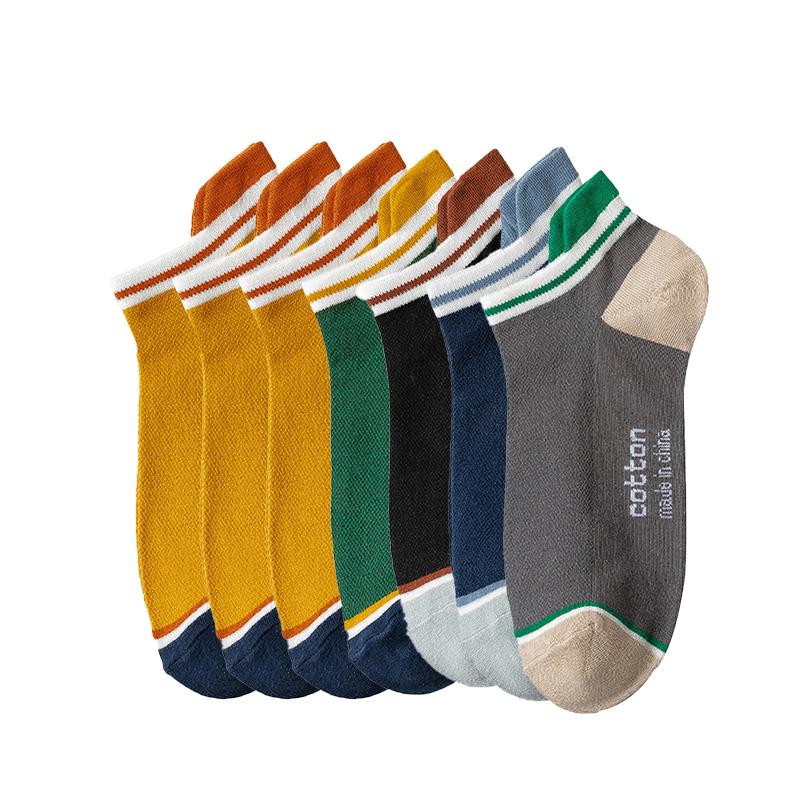 7 Paare/Lot Herren Baumwollsocken Lässig Mode Straße Kurz Unisex Atmungsaktiv Hohe Qualität Kurzer Schaft Hoher Absatz Abriebfest Übergröße